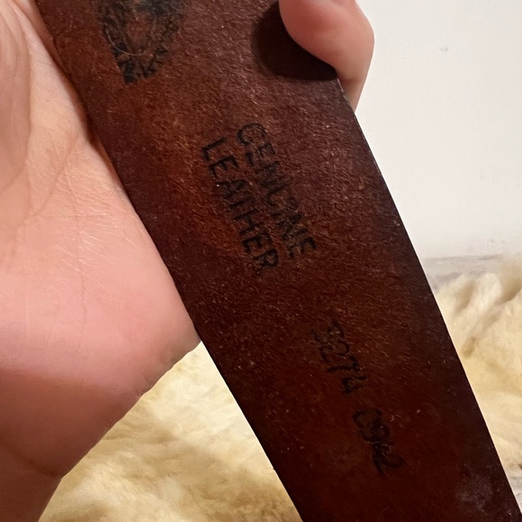 Vintage 1970s brown genuine leather Boho retro tool belt mushrooms 🍄 - Picture 10 of 15